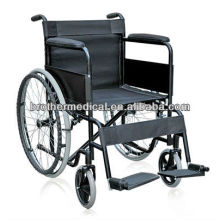 Versorgung Stahl Pulver Beschichtung Rollstuhl mit fester Armlehne und Beinstütze